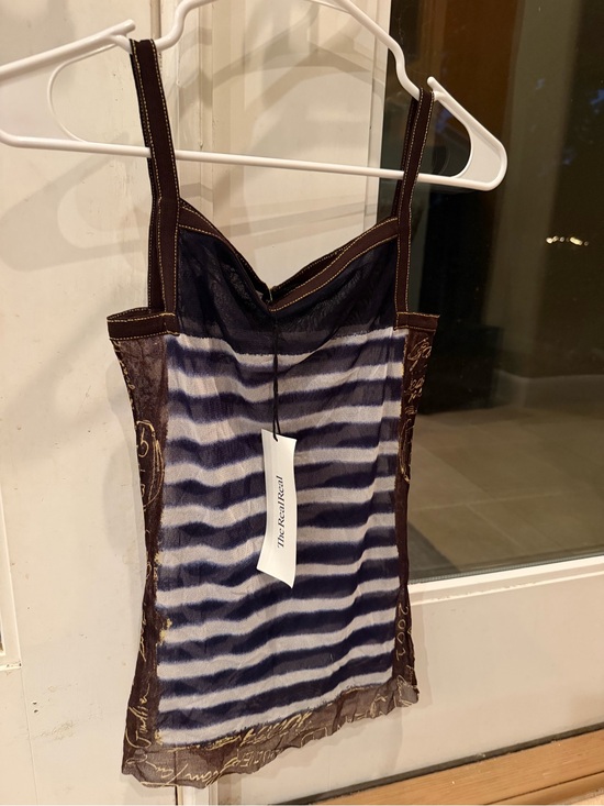Jean Paul Gaultier Tops - Jean Paul Gaultier mesh striped vintage Cami Top